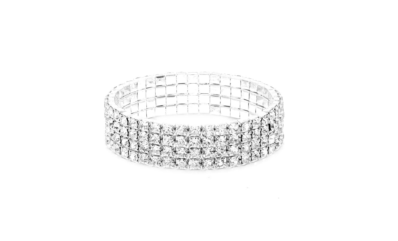 Four Row Rhinestone Bracelet
